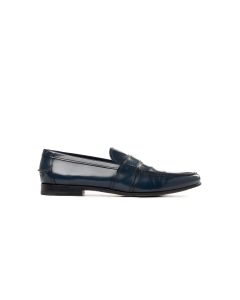 Prada "Sea Blue" leather loafers