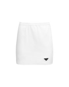 Prada plaque logo jersey mini skirt