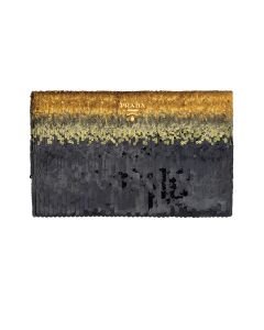 Prada sequin-embellished ombre clutch bag