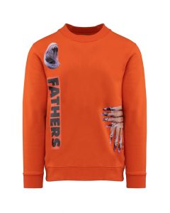 Raf Simons x Sterling Ruby Fathers orange crewneck sweatshirt