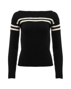 Saint Laurent black two-striped sweater 