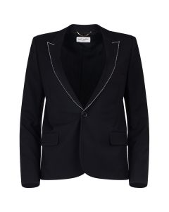 Saint Laurent crystal-embellished lapels blazer jacket