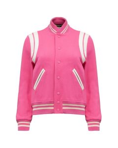 Saint Laurent pink wool teddy jacket