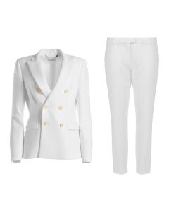 Altuzarra Indiana Optic White double-breasted blazer jacket & Todd Optic White pants