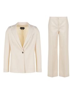 Tom Ford single-breasted Chalk white blazer jacket & formal laine pants