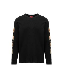 Supreme x Slayer waffle black cotton crewneck sweatshirt