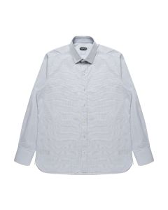 Tom Ford "Prince of Wales" Cutaway-collar poplin button-up shirt