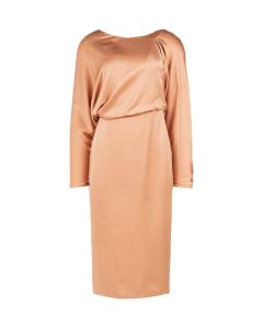 Tom Ford cut-out draped silk sand midi dress
