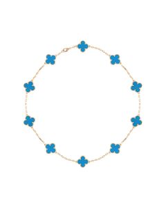 Van Cleef & Arpels Vintage Alhambra 10 motifs agate necklace