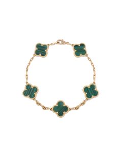 Van Cleef & Arpels Vintage Alhambra 5 motifs malachite bracelet