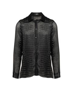 Versace Velvet Devoré crocodile-effect shirt