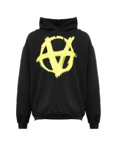 Vetements double Anarchy logo black hoodie