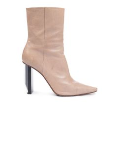 Vetements Reflector leather ankle beige boots