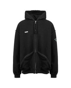 Vetements "One size fits most" oversized inside-out zip sweatshirt