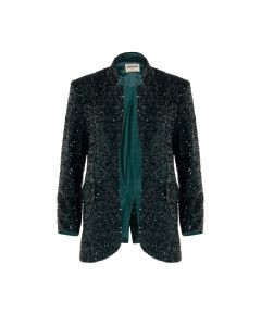 Zadig & Voltaire green sequin-embellished blazer jacket