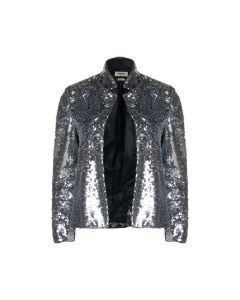 Zadig & Voltaire silver sequin-embellished blazer jacket