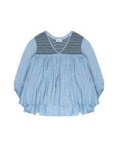 Zadig & Voltaire Taffy Smocked Chambrey tunic top