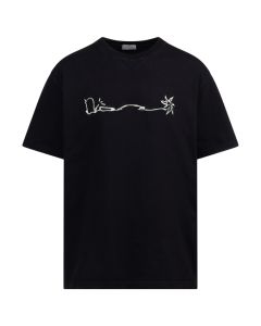 Dior x Cactus Jack embroidery black t-shirt