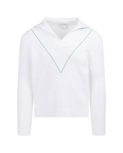 Bottega Veneta Salon 03 collared v-stitch white sweater