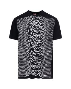 Supreme x Peter Saville Joy Division "Unknown Pleasures" waves black t-shirt