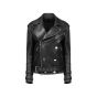 Balmain button-detailed leather biker jacket