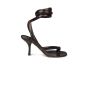Bottega Veneta Spiral ankle wrap python embossed heel sandals