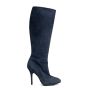 Dior Pleats Marine blue suede knee boots