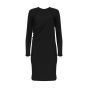 Ferragamo black asymmetric draped long sleeve dress