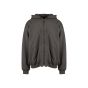 Haider Ackermann oversized double-layer dark-grey perth cotton zip sweatshirt