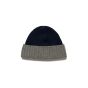 Loro Piana two-tone rib knitted cashmere navy/grey beanie