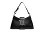 MISBHV metal logo plaque black leather shoulder bag