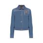 Prada rubber logo sherpa padded denim jacket