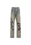 Amiri Indigo leather star denim pants
