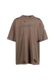 Balenciaga Caps Logo distressed oversized brown t-shirt