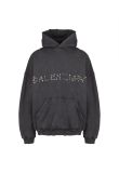 Balenciaga Safety Pin logo black hoodie - L
