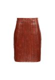 Bottega Veneta diagonal textured leather skirt