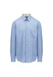 Burberry pocket logo button-up blue shirt