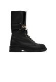 Chanel combat leather boots