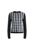 Christian Dior houndstooth-panelled laine crewneck sweater