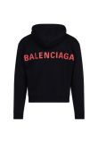 Balenciaga red logo-print zip-up hoodie