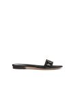 Gucci patent leather monogram lined sandals