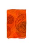 Hermes Herb logo orange silk shawl
