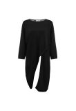 Jil Sander black asymmetric overlap sweater
