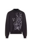 Kaws x Kid Cudi Moon Man front print crewneck sweatshirt