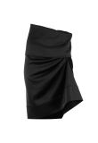 Loewe asymetric raw black satin skirt