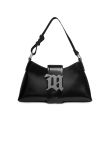MISBHV metal logo plaque black leather shoulder bag