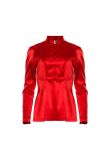 Mugler Trademark red satin tang jacket