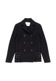 Paco Rabbane pierced wool pea coat