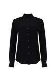 Saint Laurent "Palladium" bead-button black silk shirt