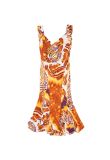 Roberto Cavalli (Just Cavalli) tiger stripes print thin midi dress